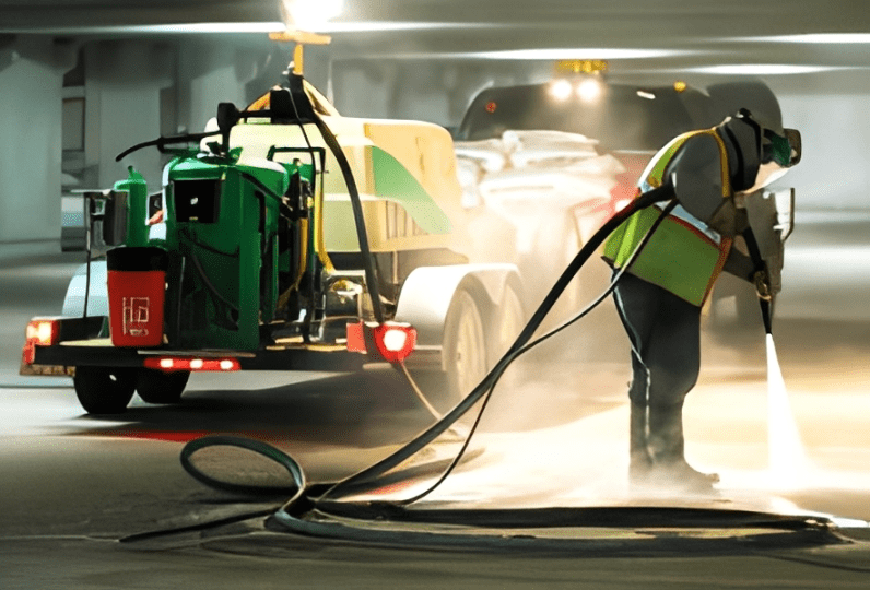 Industrial cleaning in action